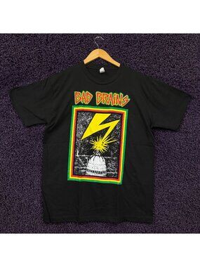 Bad Brains Capitol Lightning Strikes T-Shirt Size Large